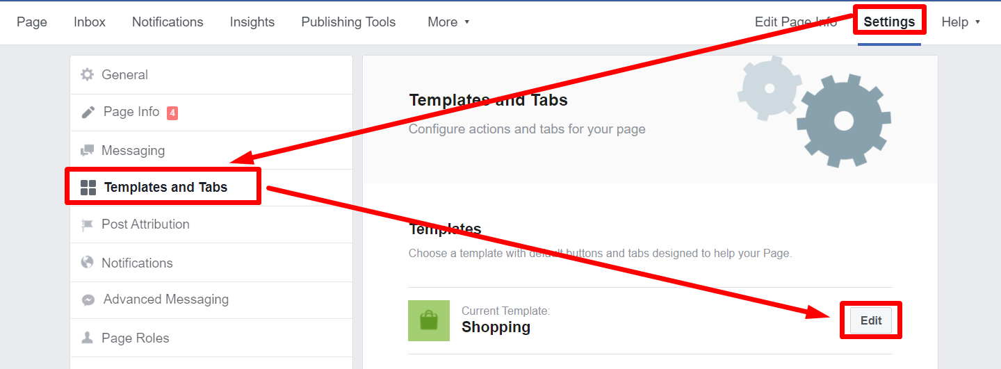 Settings Facebook Business Page