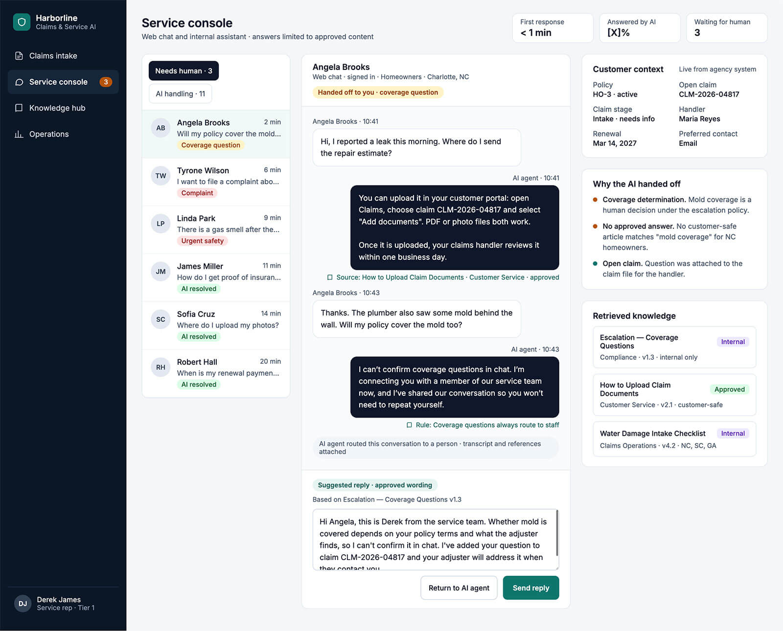 Customer Service Agent Console