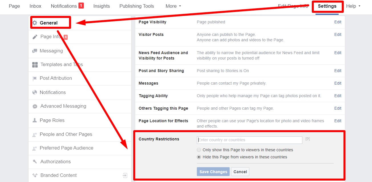 Facebook Business Page Restrictions