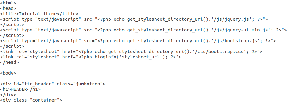 header.php Create A New WordPress Theme