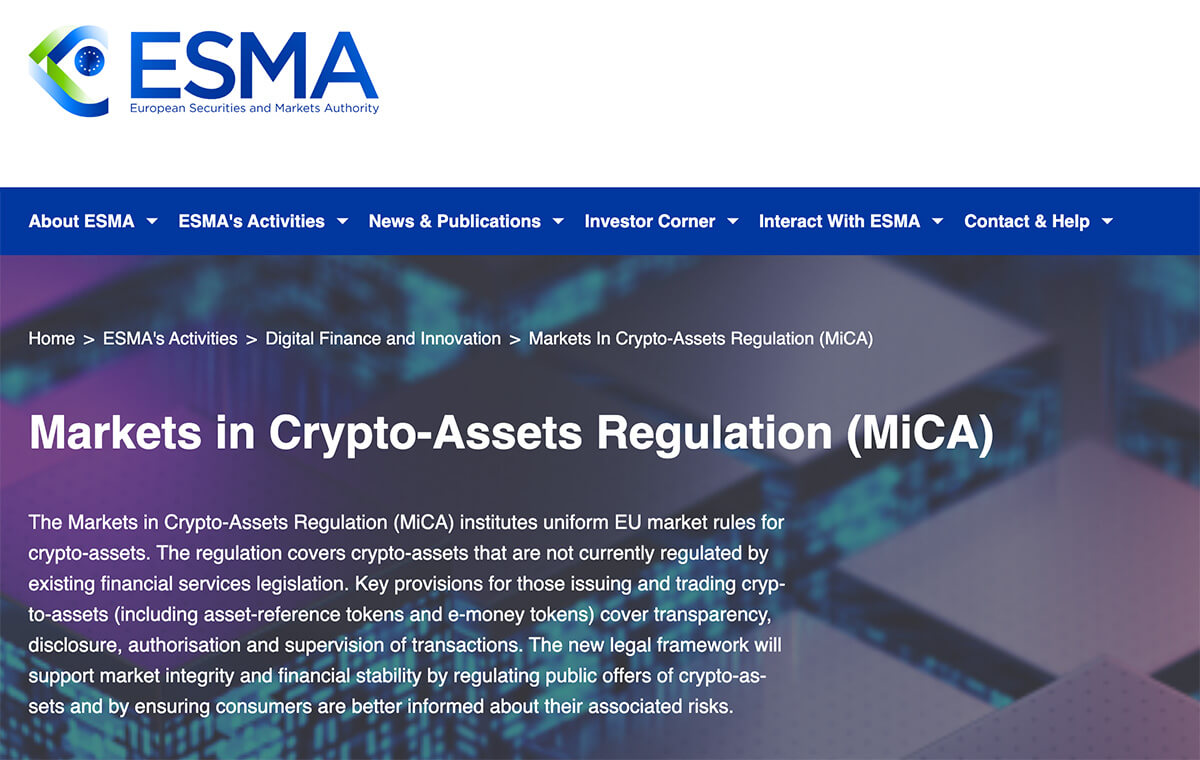 Markets in Crypto-Assets (MiCA)