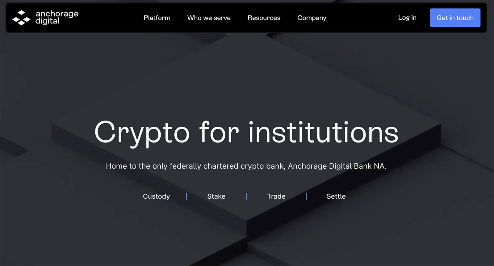 Anchorage Digital Bank Website
