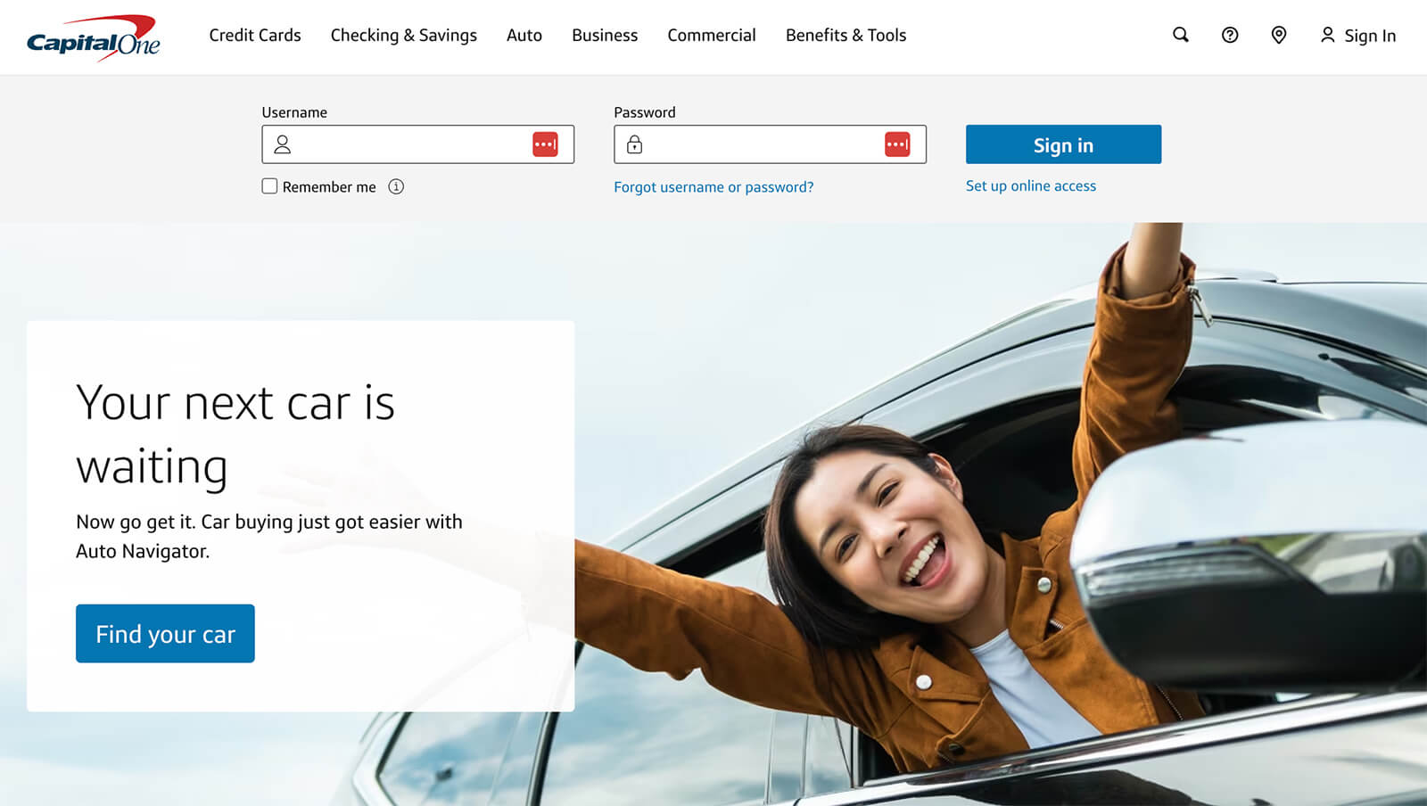 Capital One Bank Website