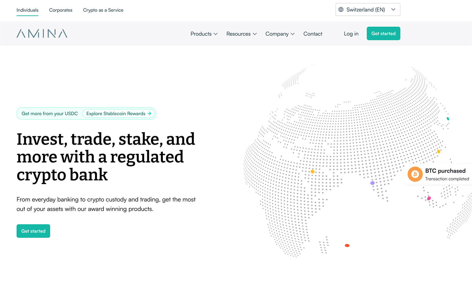 AMINA Bank Website