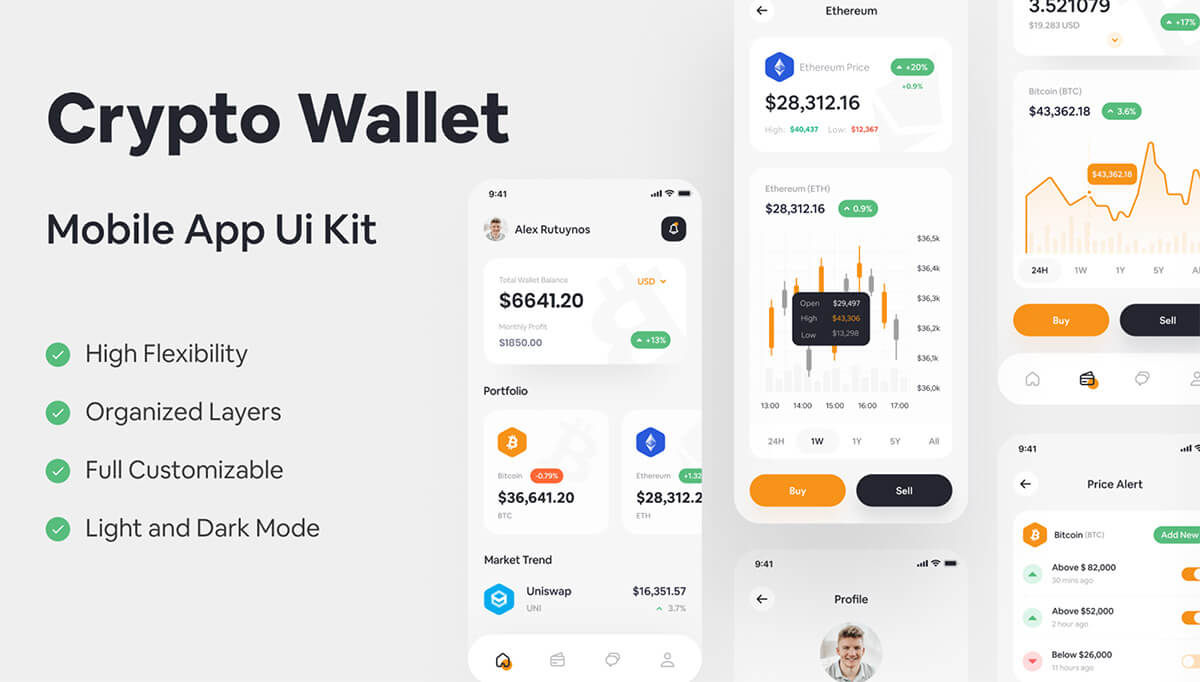 crypto wallet app design