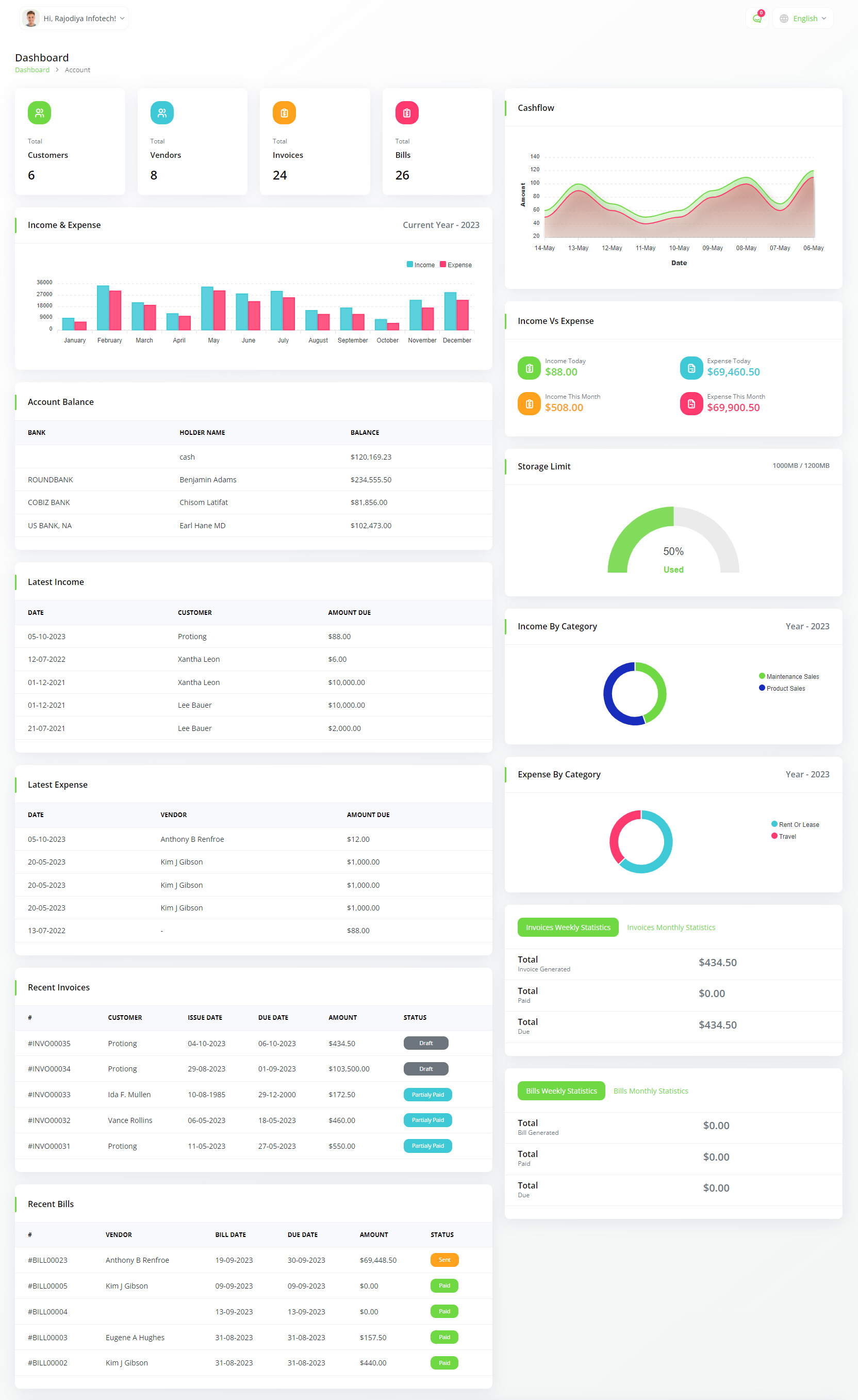 ERP system template