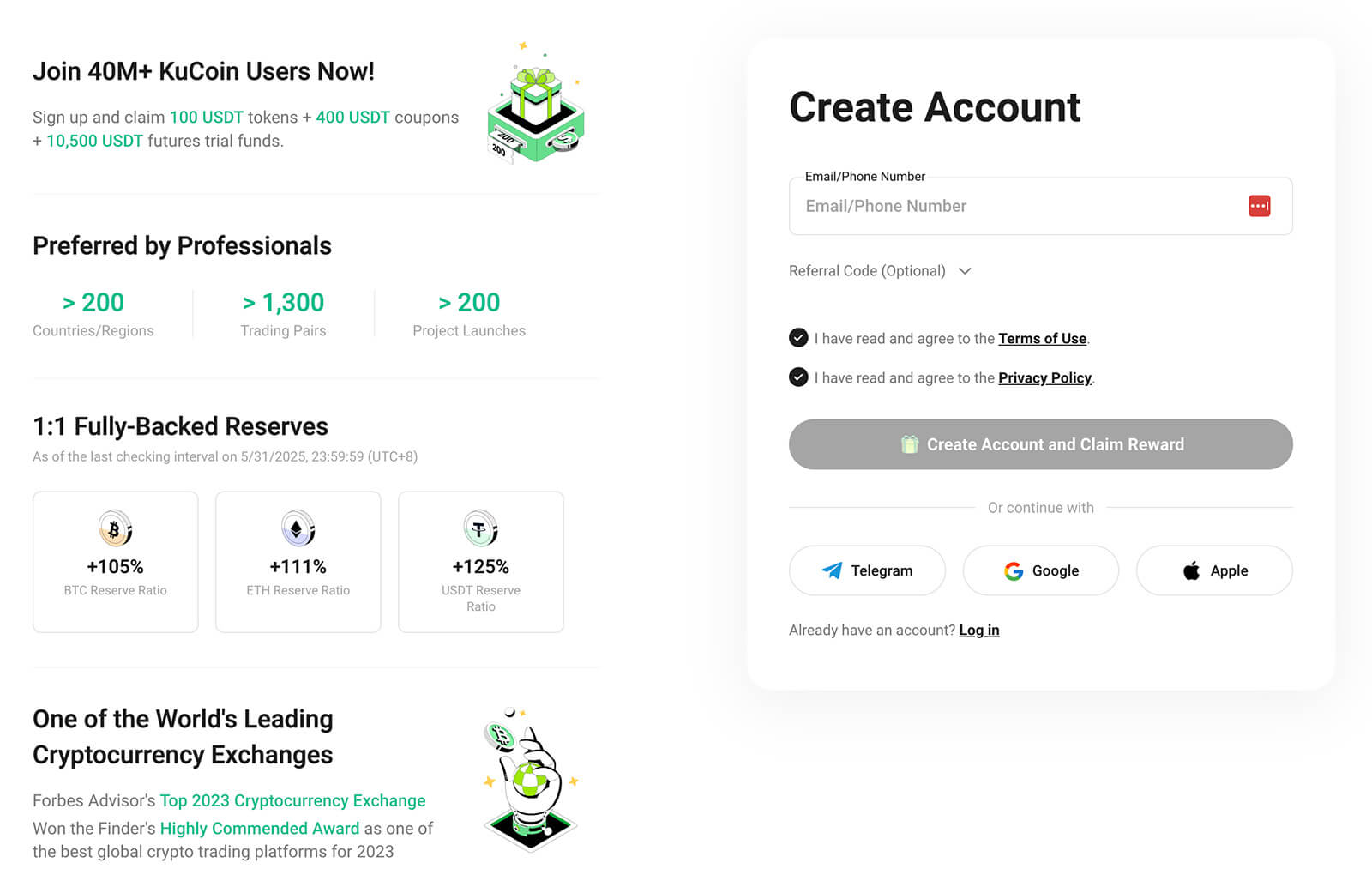kukoin signup page