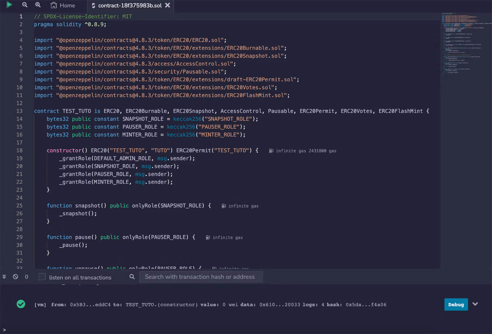 Smart contract example