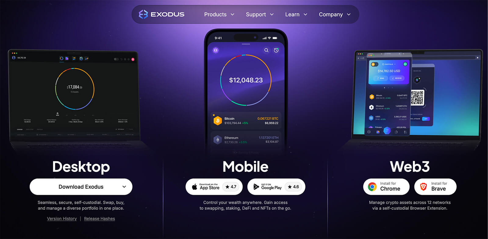 exodus crypto wallet app