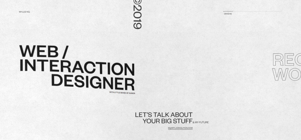 Ein modernes Beispiel für Webdesign von Myles Nguyen