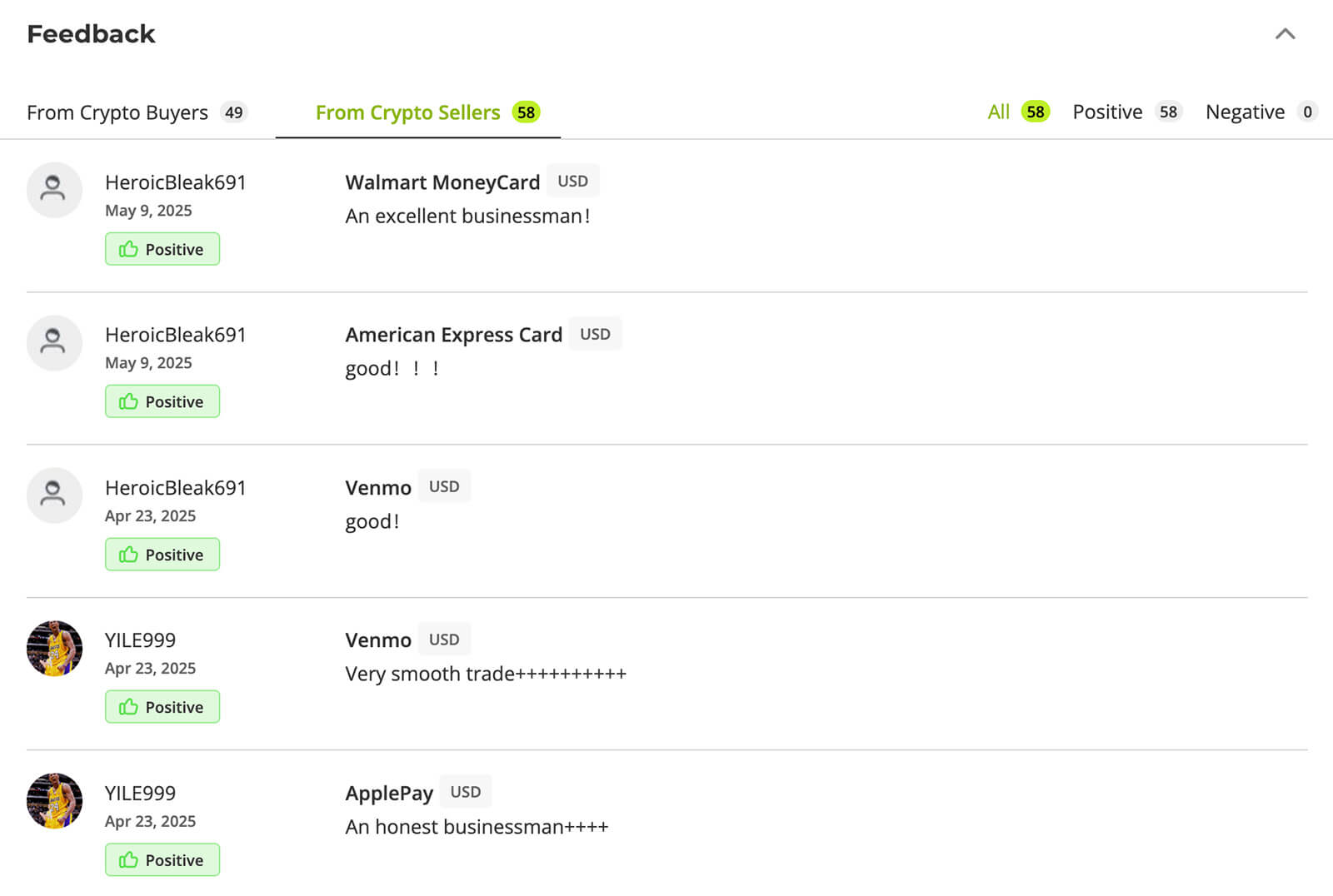 paxful user rating page