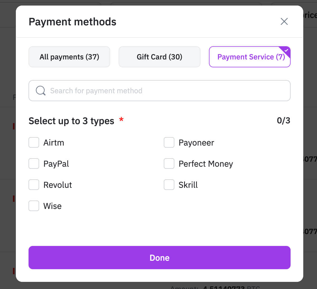 Payment methods