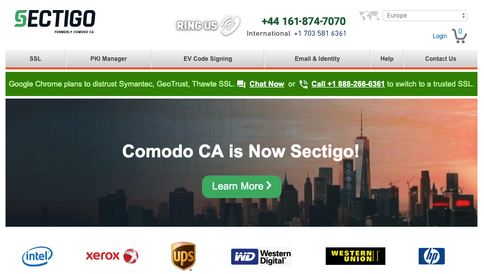 SSL Provider: comodo