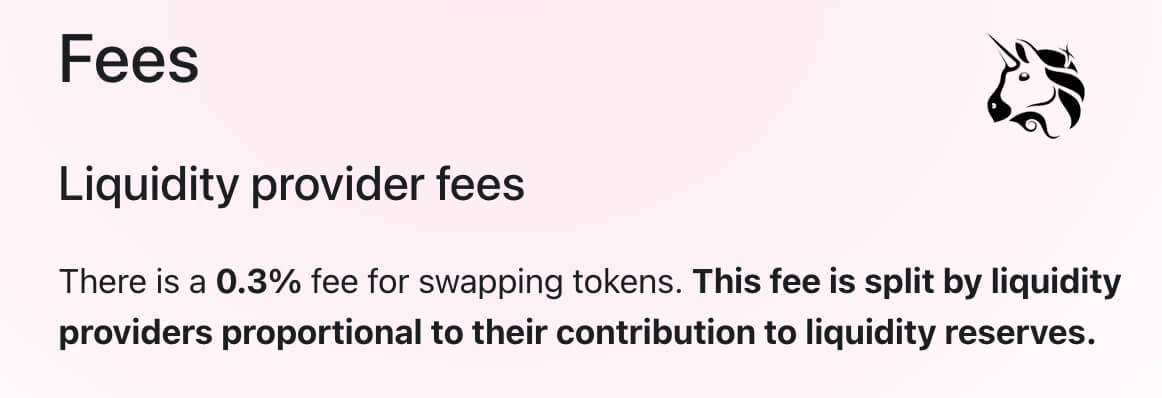 Uniswap fees