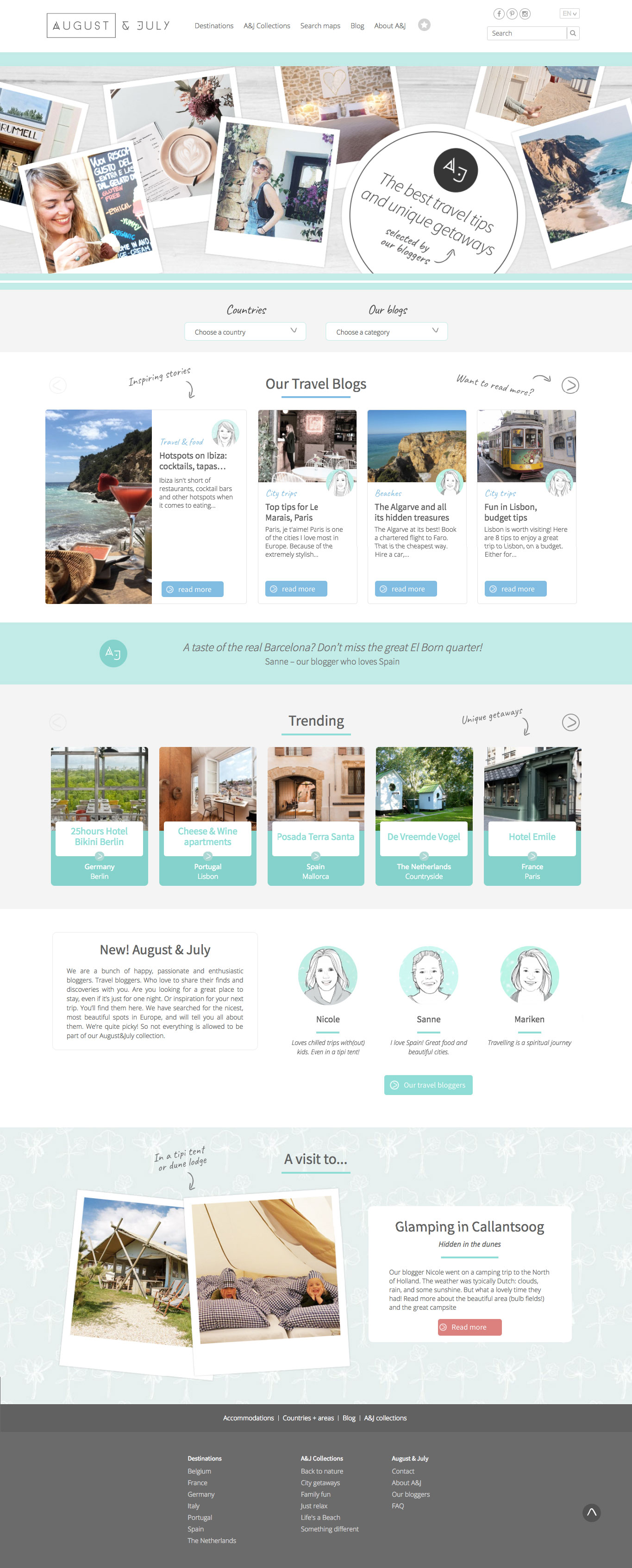 August & July - Travel project - Web-design - Merehead Development