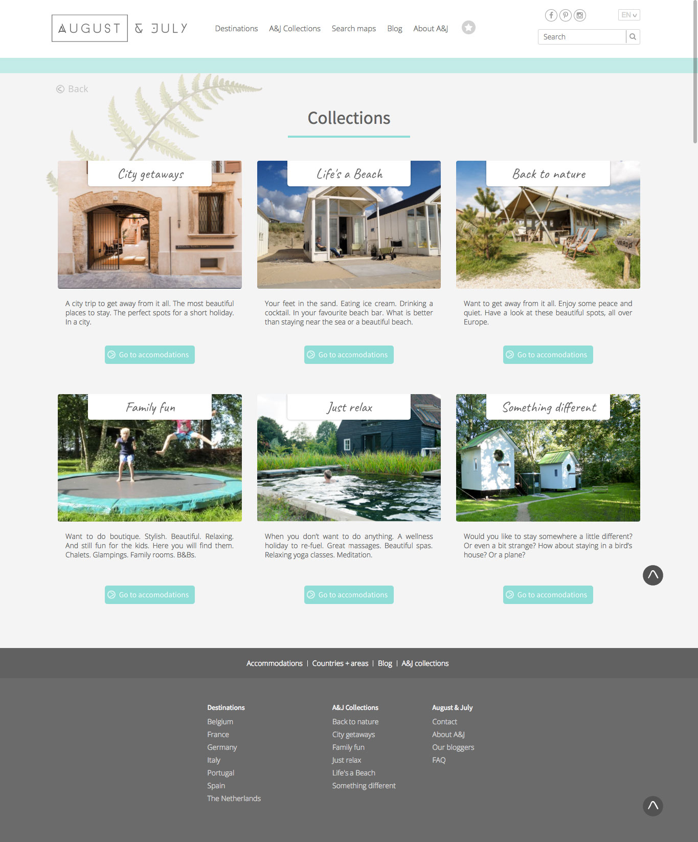 August & July - Travel project - Web-design - Merehead Development
