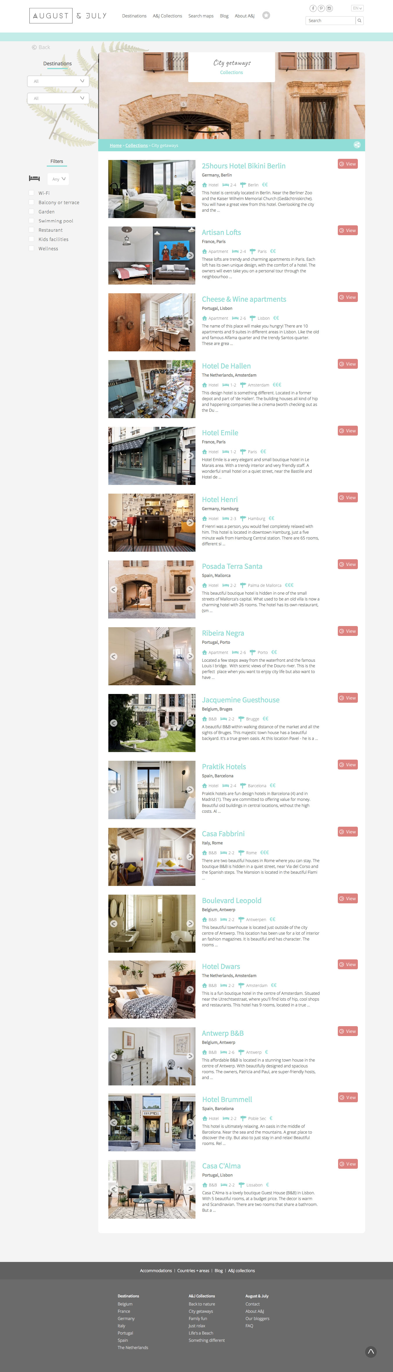 August & July - Travel project - Web-design - Merehead Development