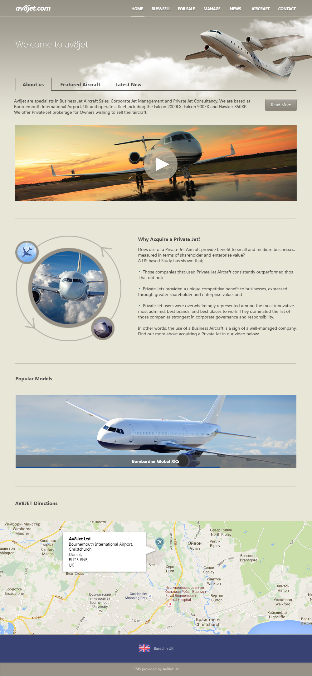 Av8Jet - Flight company - Web-Development - Merehead Development