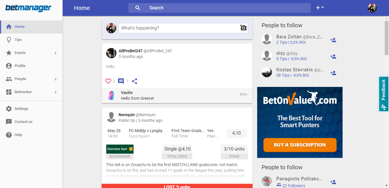 Social network & betting - Social Network - Web-Development - Merehead Development