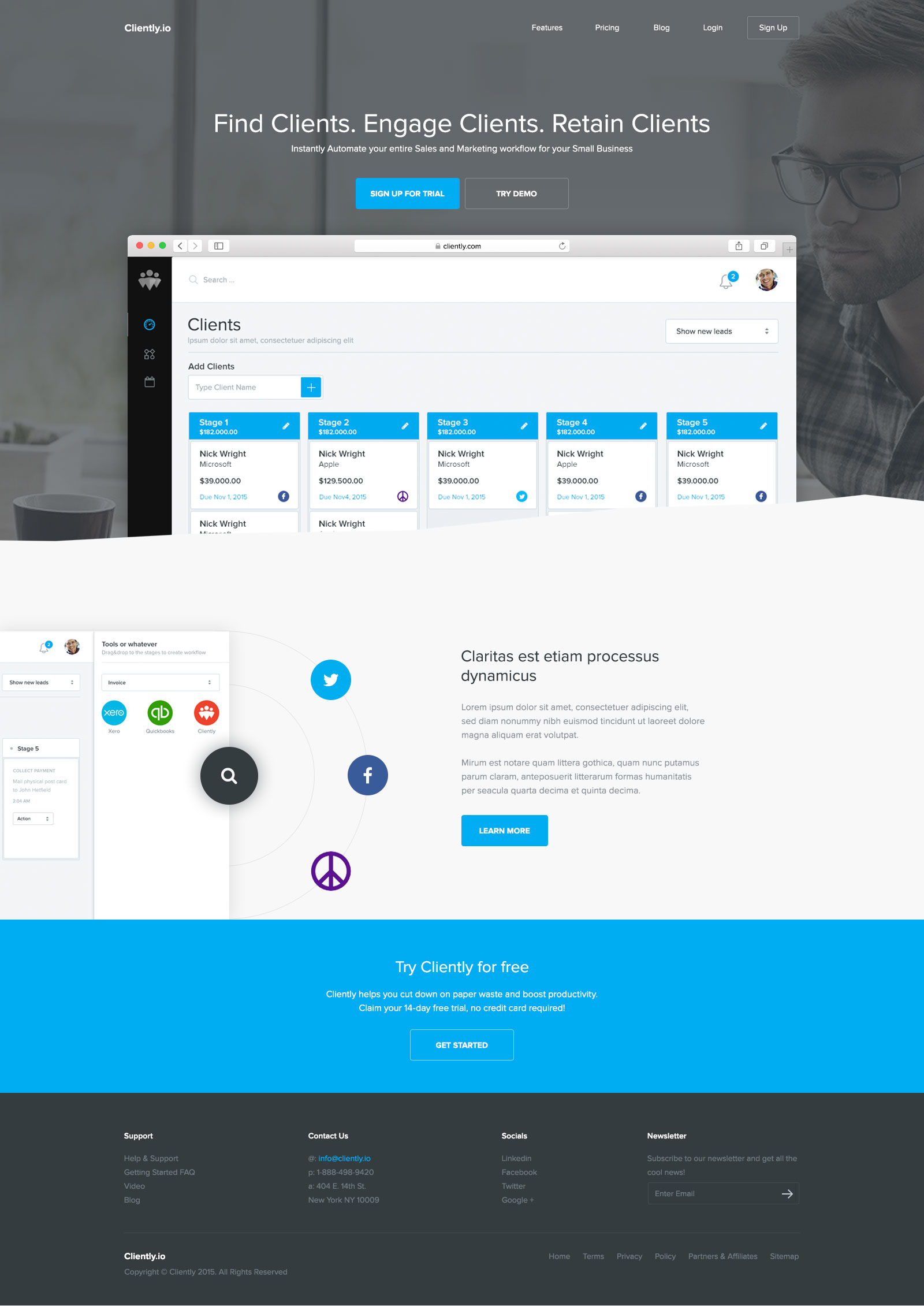 Cliently - Management system - Web-development - Merehead Development