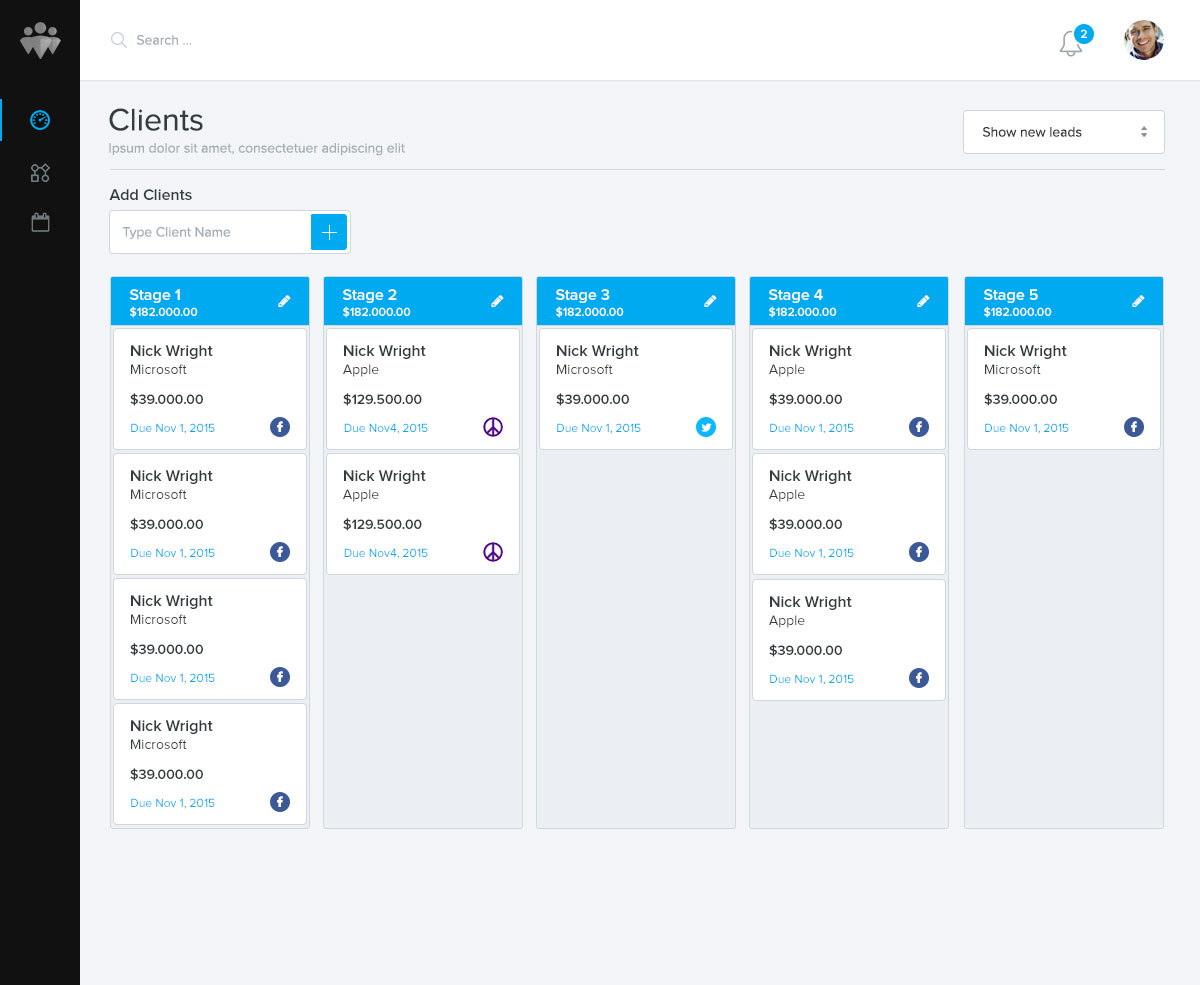 Cliently - Management system - Web-development - Merehead Development