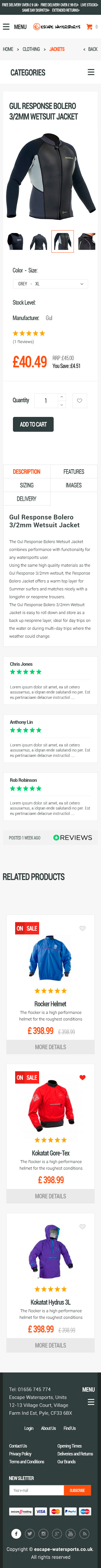 E-commerce website for water sports equipment  - E-commerce project - Web-design - Merehead Development