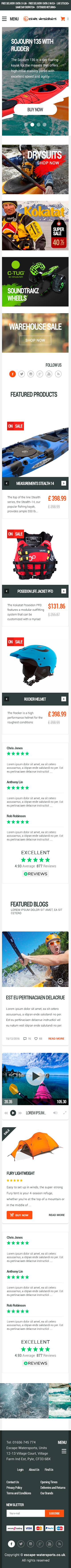 E-commerce website for water sports equipment  - E-commerce project - Web-design - Merehead Development