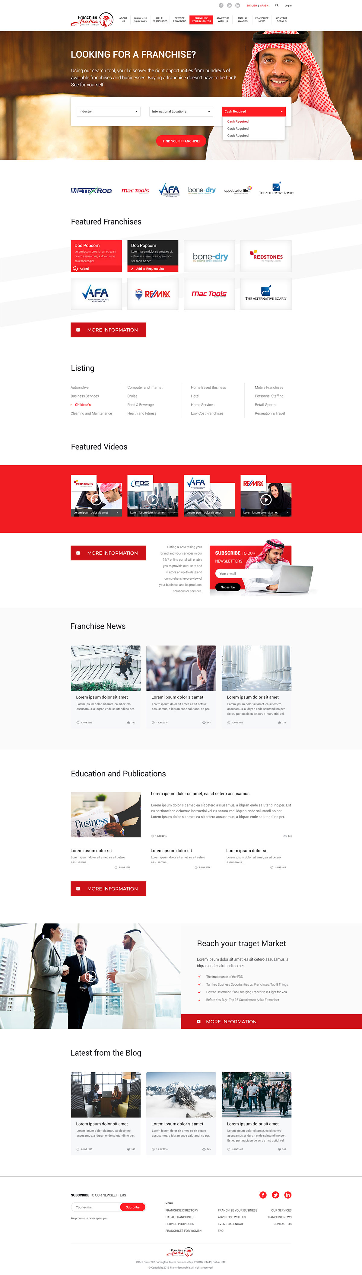 Franchise Arabia - Business project - Web-development - Merehead Development