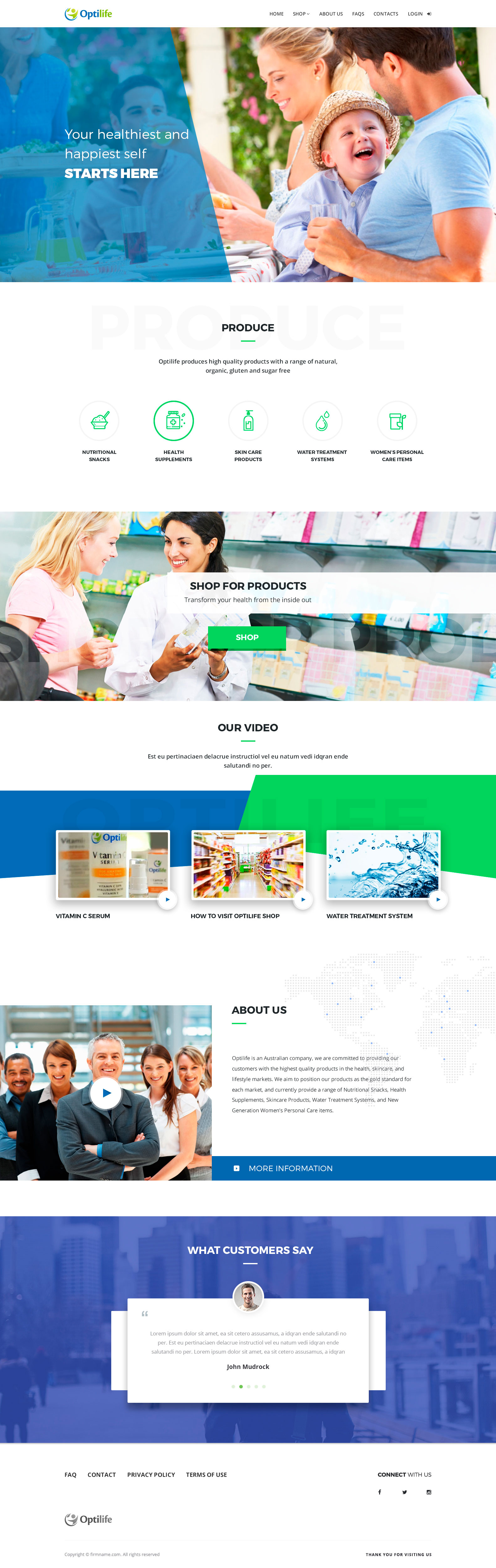 OptiLife - Landing page - Web-design - Merehead Development