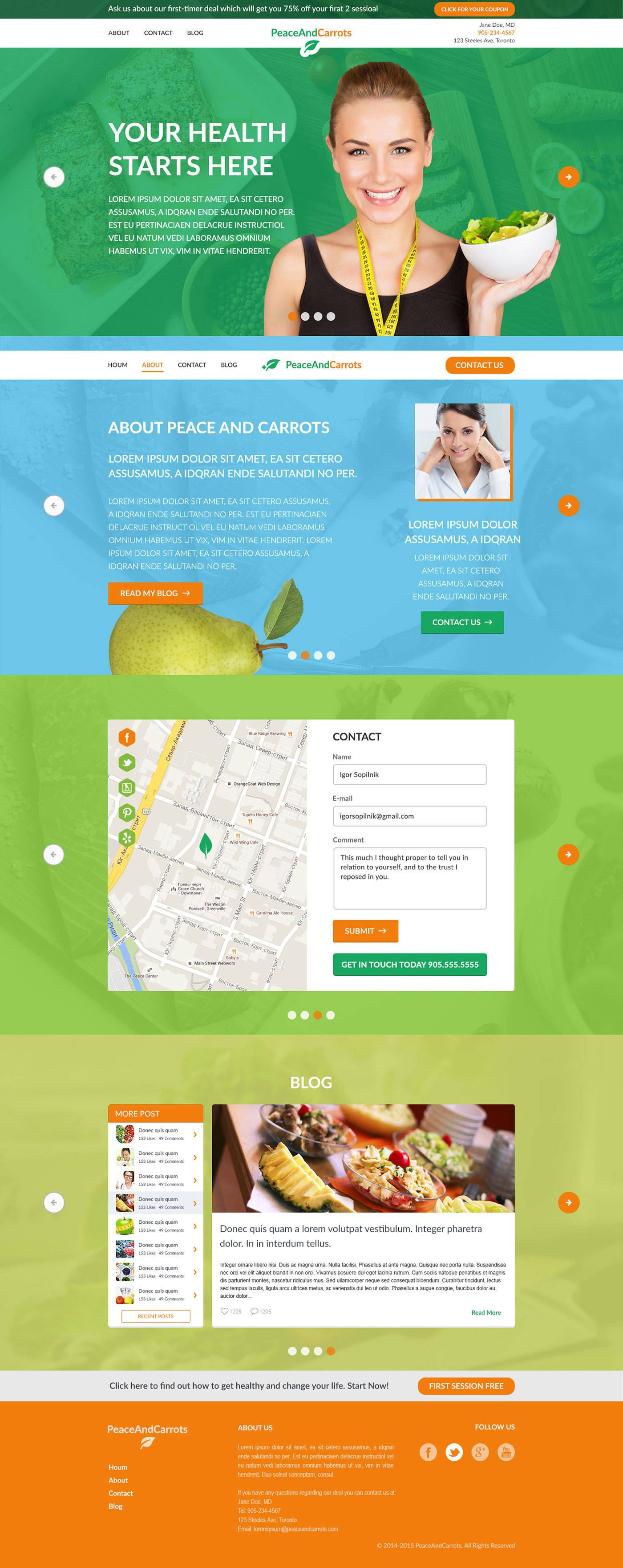 Peace and Carrots - Health project - Web-development - Merehead Development
