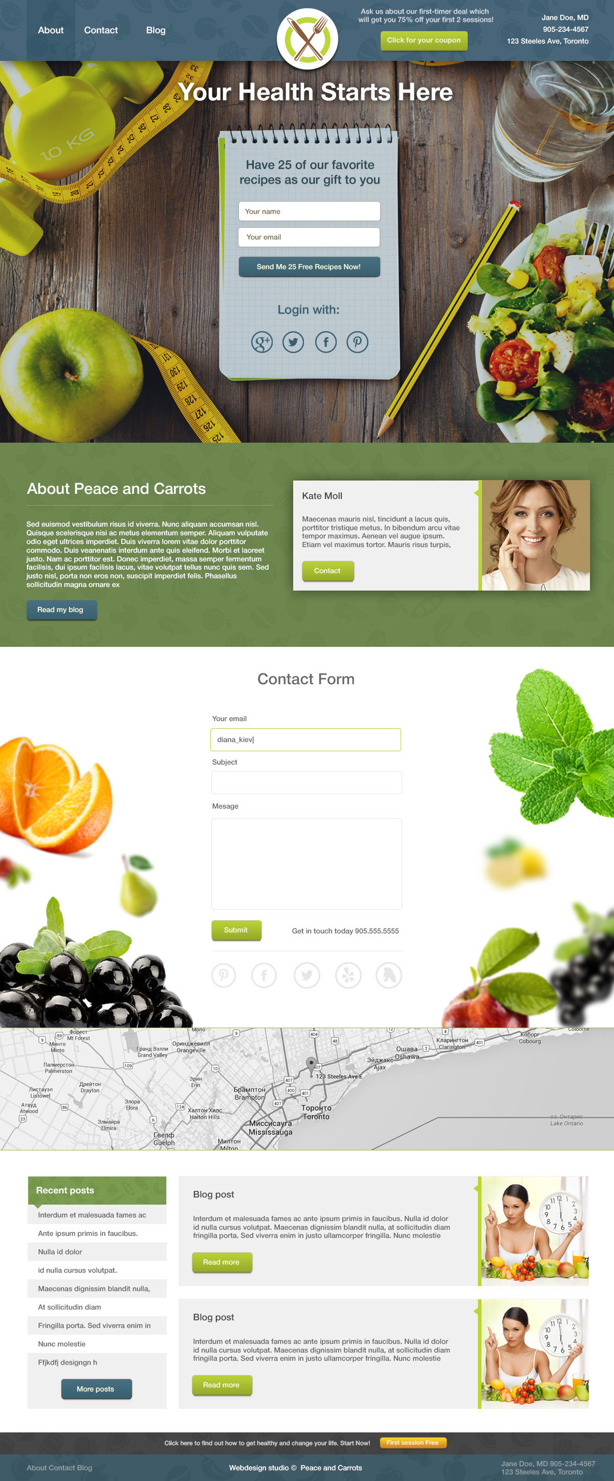 Peace and Carrots - Health project - Web-development - Merehead Development