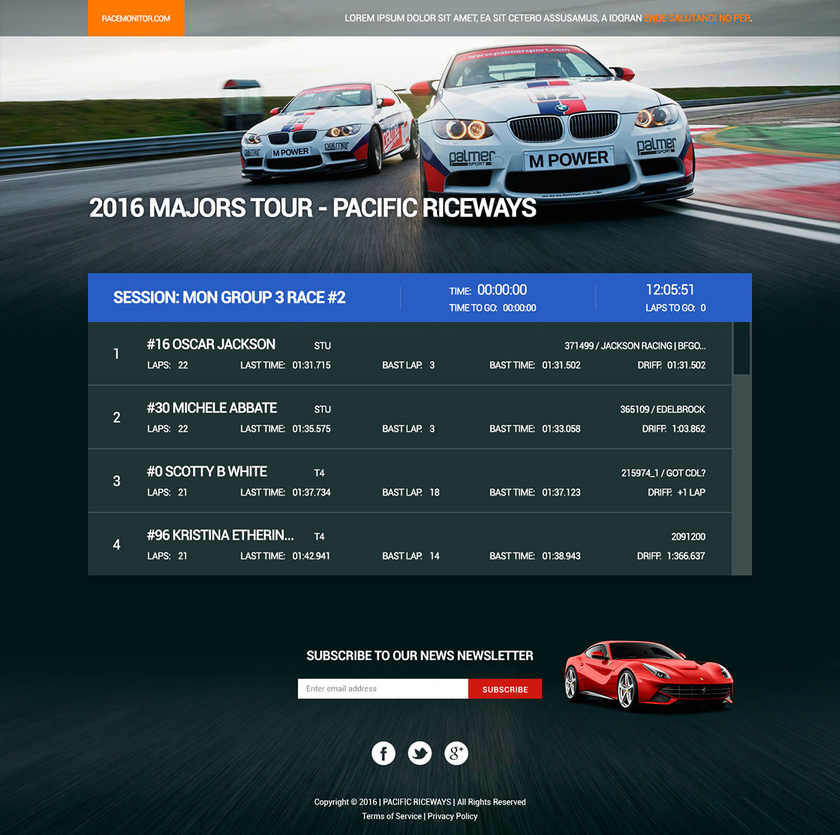 Online races - Live stream project - Web-development - Merehead Development