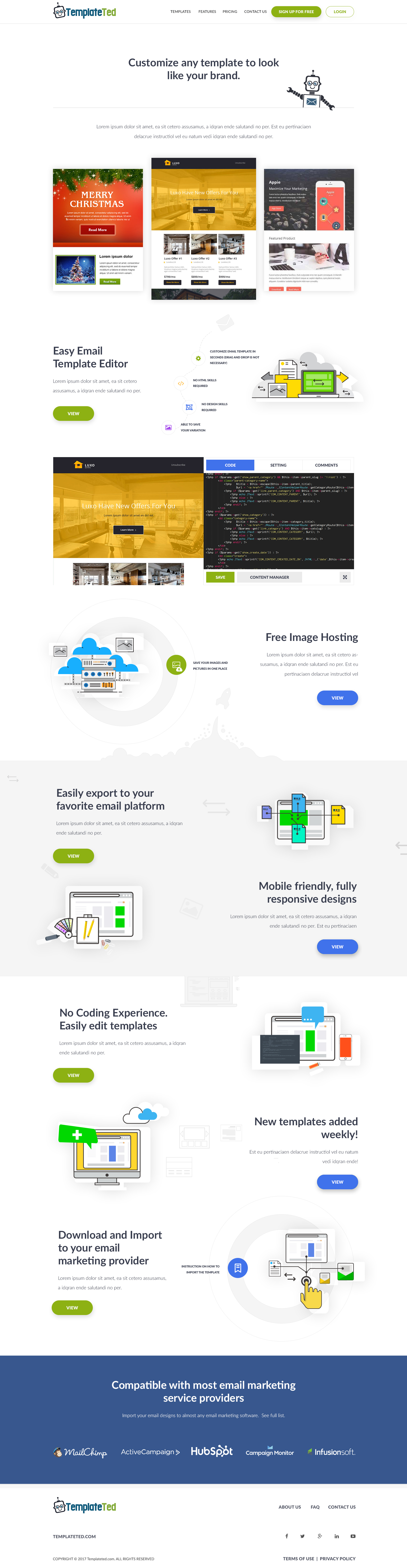 Designs for email templates service - SaaS project - Web-Design - Merehead Development