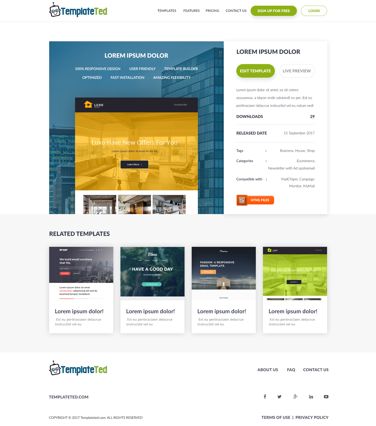 Designs for email templates service - SaaS project - Web-Design - Merehead Development