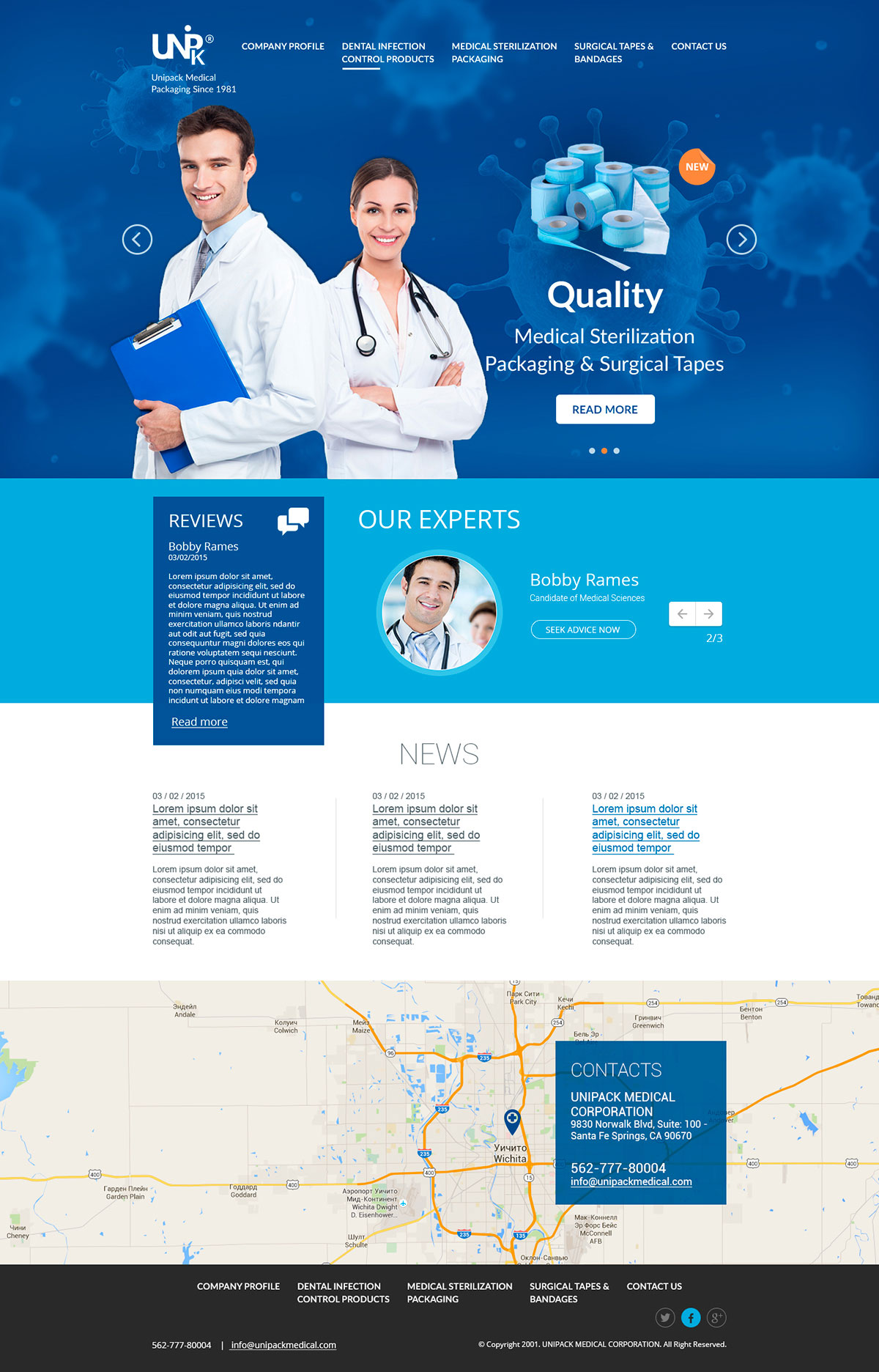 Unipack - Medical website - Web-development - Merehead Development