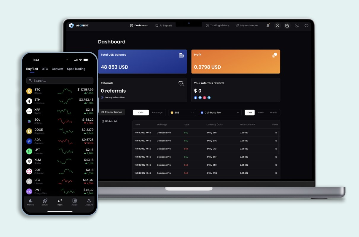 Yapay zeka kripto alım satım botu: web paneli ve mobil uygulama