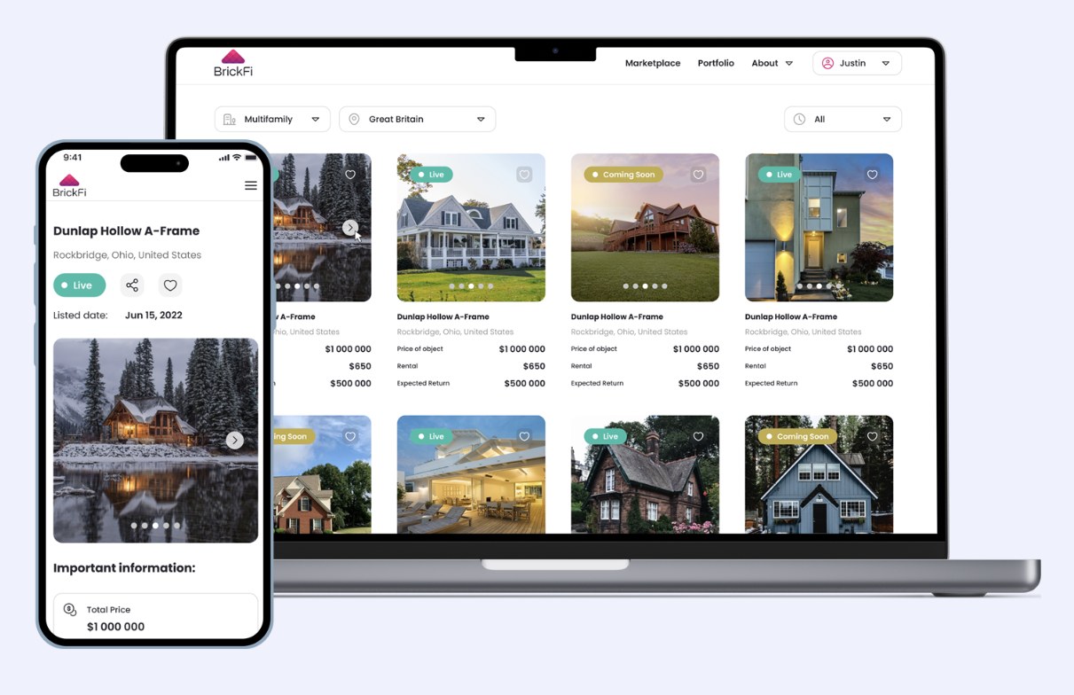 Gayrimenkul tokenizasyon platformu: pazar yeri ve mobil uygulama